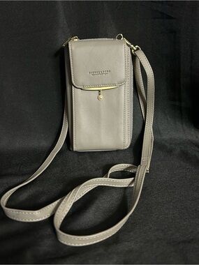 Pierre Loues Women’s Gray Crossbody Phone Wallet Bag Purse With Strap